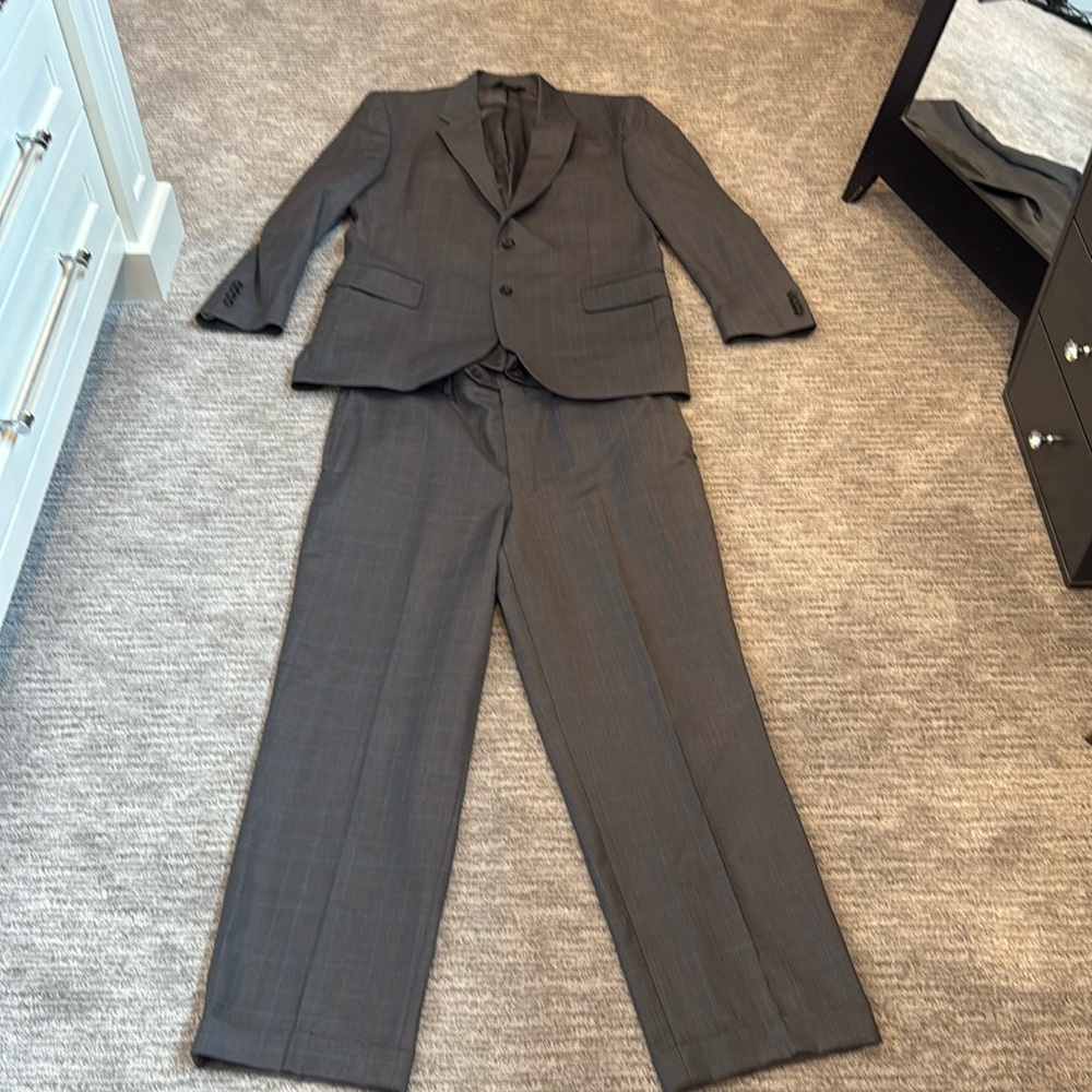 Jos. A. Bank Charcoal Plaid Men's Suit